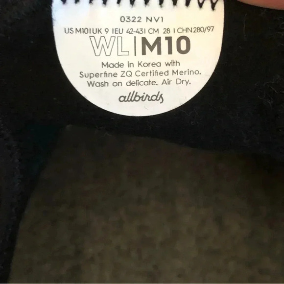 ALLBIRDS WL Wool Loungers Minimalist Slip-on Shoes - Black - M10 - Picture 7 of 10